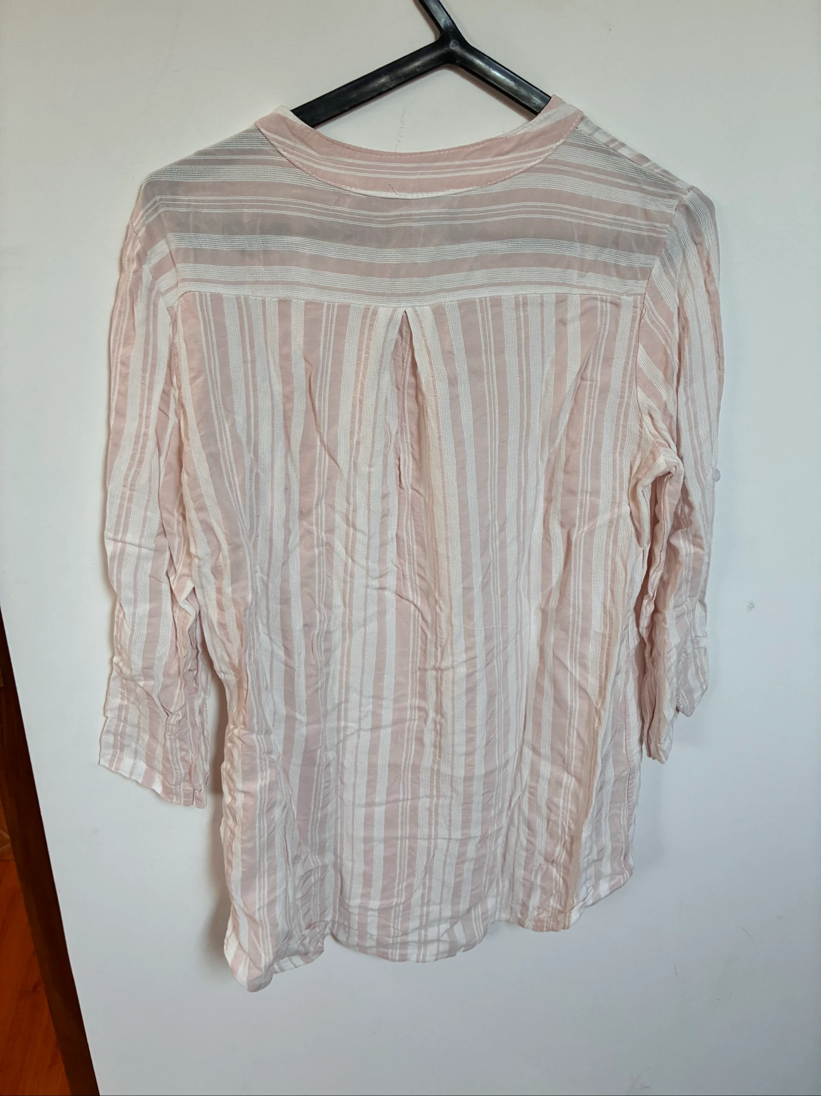 Camisa Zebra às riscas rosa e branco | Tamanho S | Manga 3/4 – photo 4